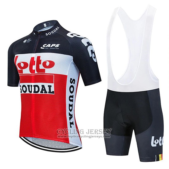 2020 Cycling Jersey Lotto Soudal Black Red White Short Sleeve And Bib Short